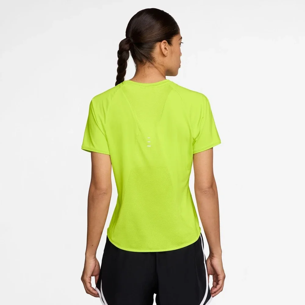 Nike Dri-FIT Running Shirt Womens Large Neon Yellow Volt Mesh Training Top L